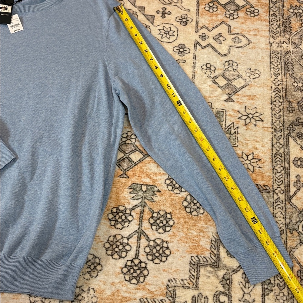 Nwt Men’s Wearhouse X Joseph Abound Xl Pima Cotton Blue Lightweight Sweater — image 5 of 8